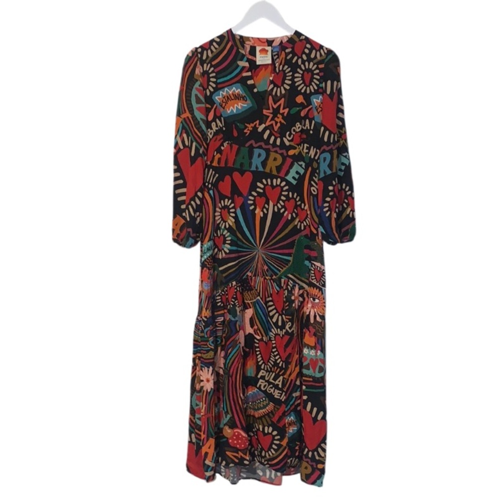 NWT FARM RIO Colorful Graphic Print Maxi Dress